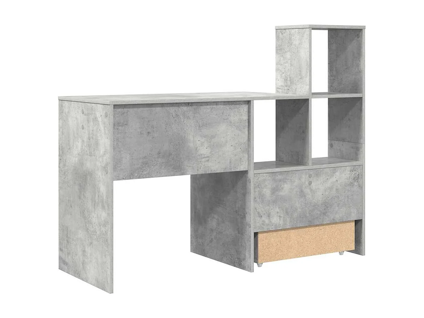 Bureau Gris béton 131,5 x 50 x 106,5 cm Bois d'ingénierie