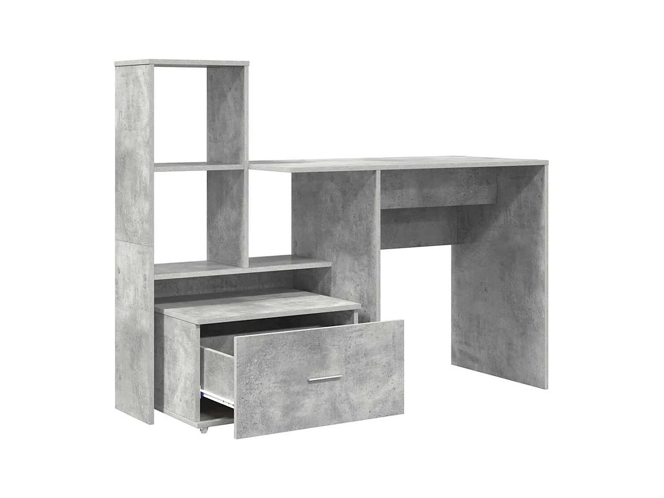 Bureau Gris béton 131,5 x 50 x 106,5 cm Bois d'ingénierie