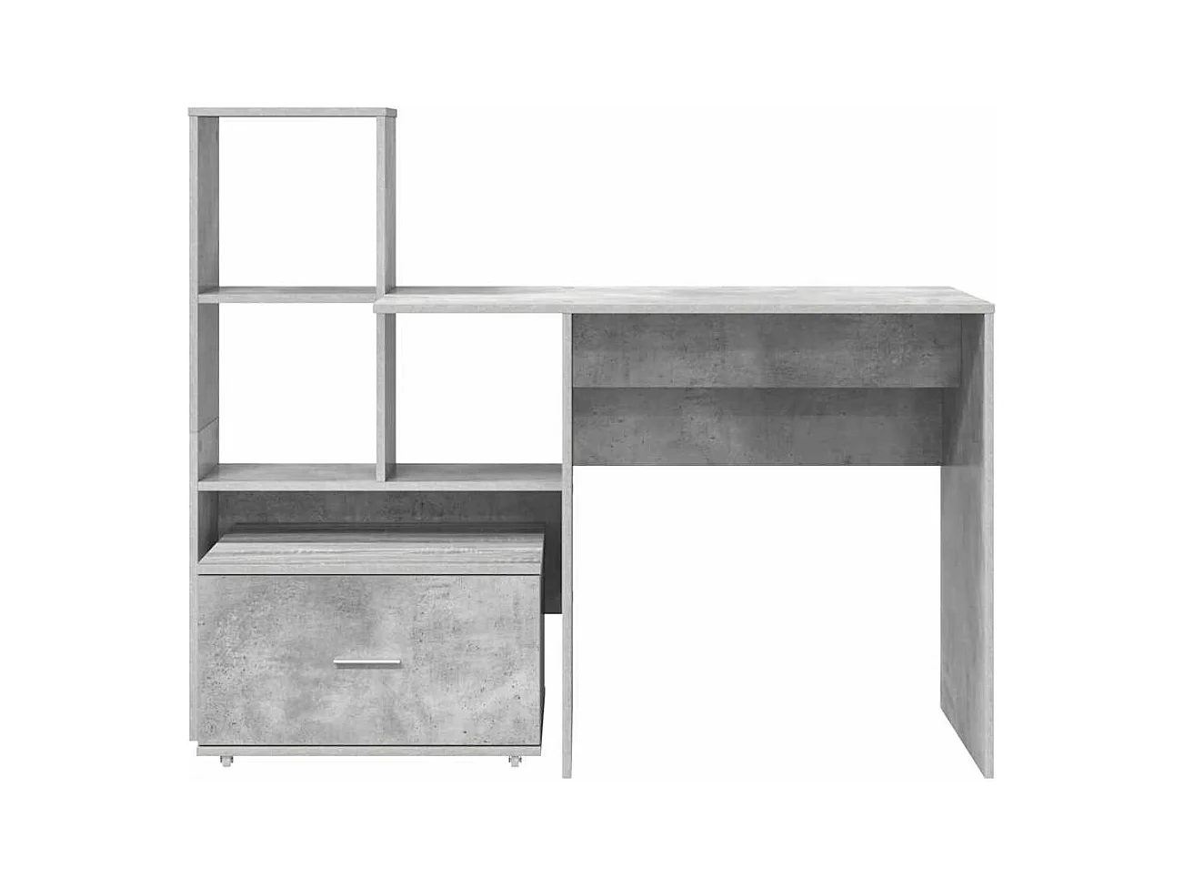 Bureau Gris béton 131,5 x 50 x 106,5 cm Bois d'ingénierie