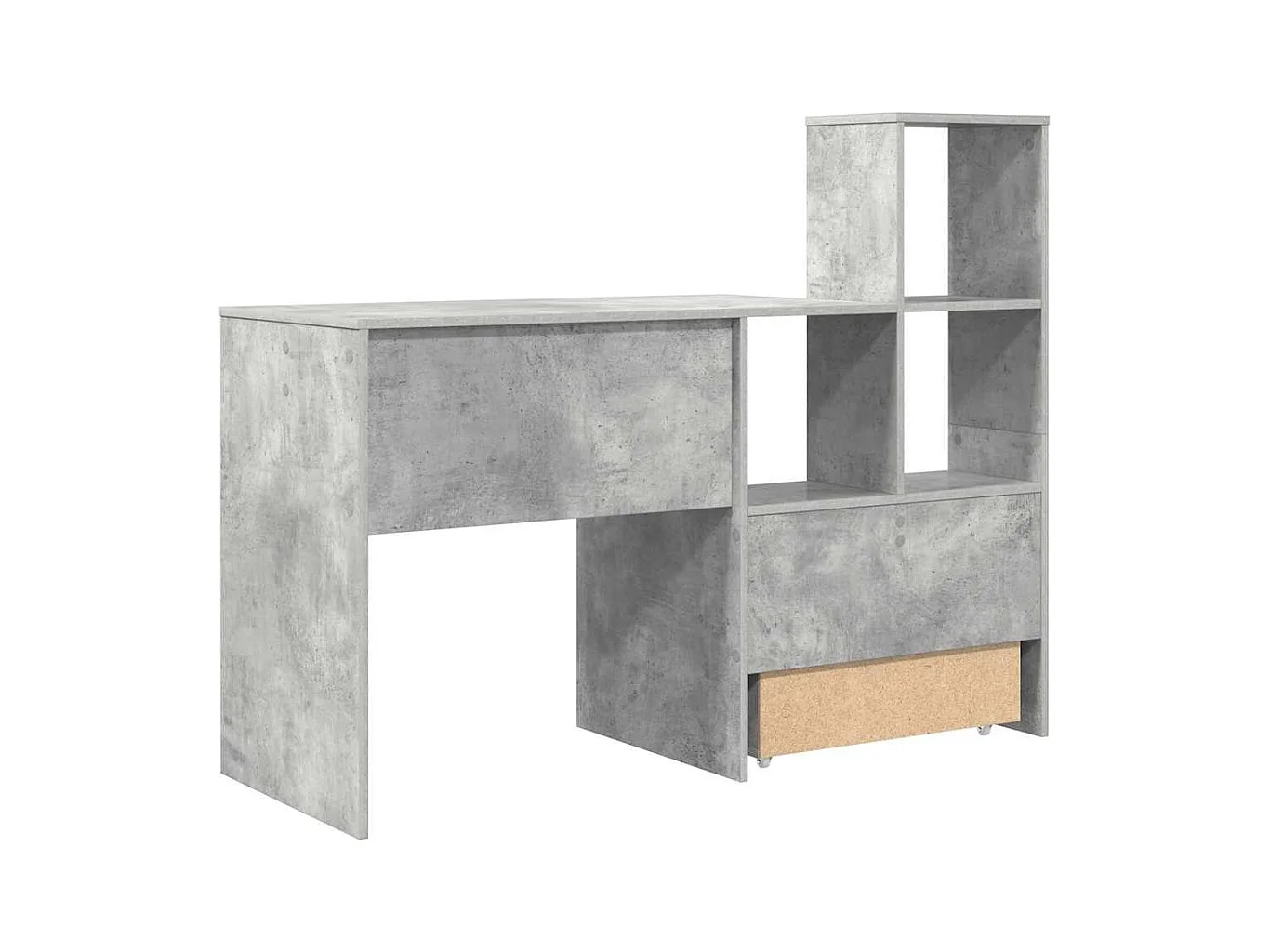 Bureau Gris béton 131,5 x 50 x 106,5 cm Bois d'ingénierie