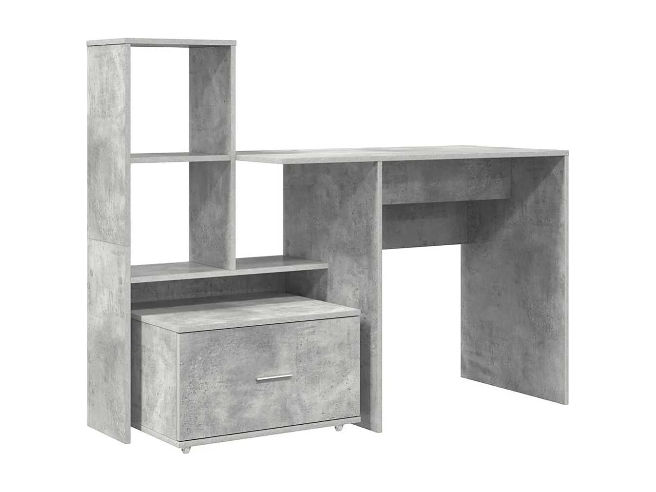 Bureau Gris béton 131,5 x 50 x 106,5 cm Bois d'ingénierie