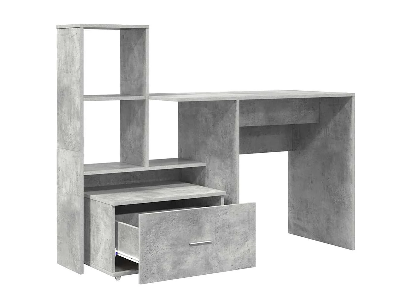 Bureau Gris béton 131,5 x 50 x 106,5 cm Bois d'ingénierie
