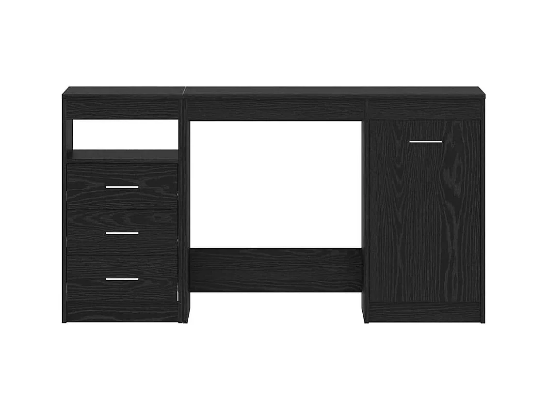 Bureau avec porte Chêne noir 140 x 50 x 76 cm Bois d'ingénierie