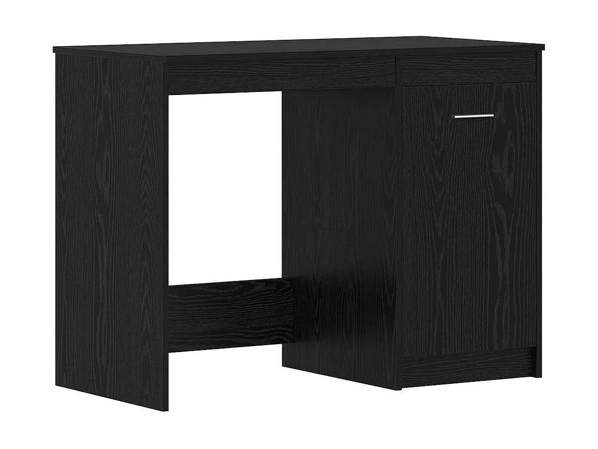 Bureau avec porte Chêne noir 140 x 50 x 76 cm Bois d'ingénierie
