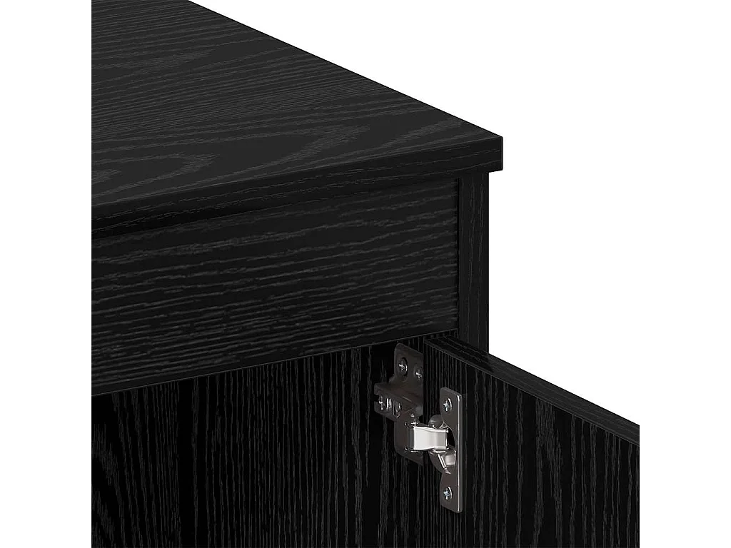 Bureau avec porte Chêne noir 140 x 50 x 76 cm Bois d'ingénierie