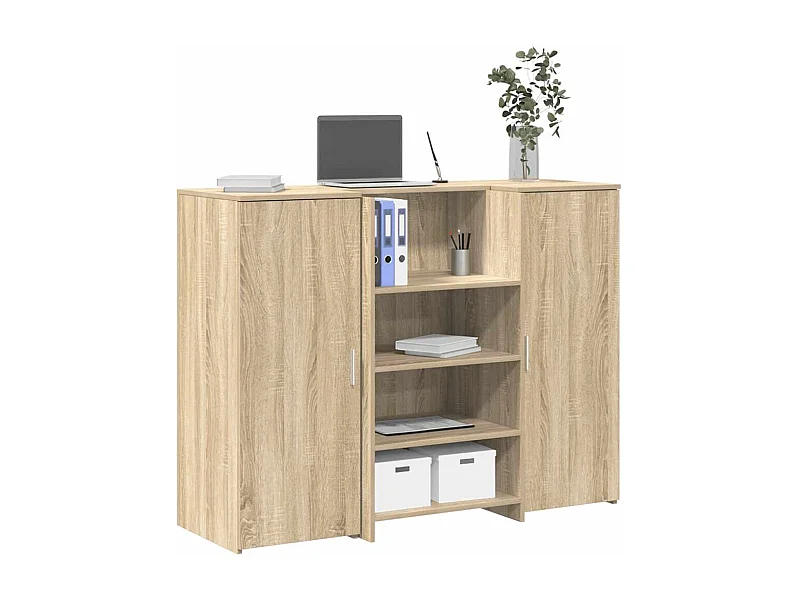 Bureau réception chêne sonoma 135x50x103,5 cm bois d'ingénierie