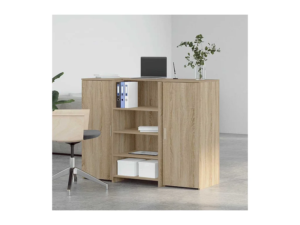 Bureau réception chêne sonoma 135x50x103,5 cm bois d'ingénierie