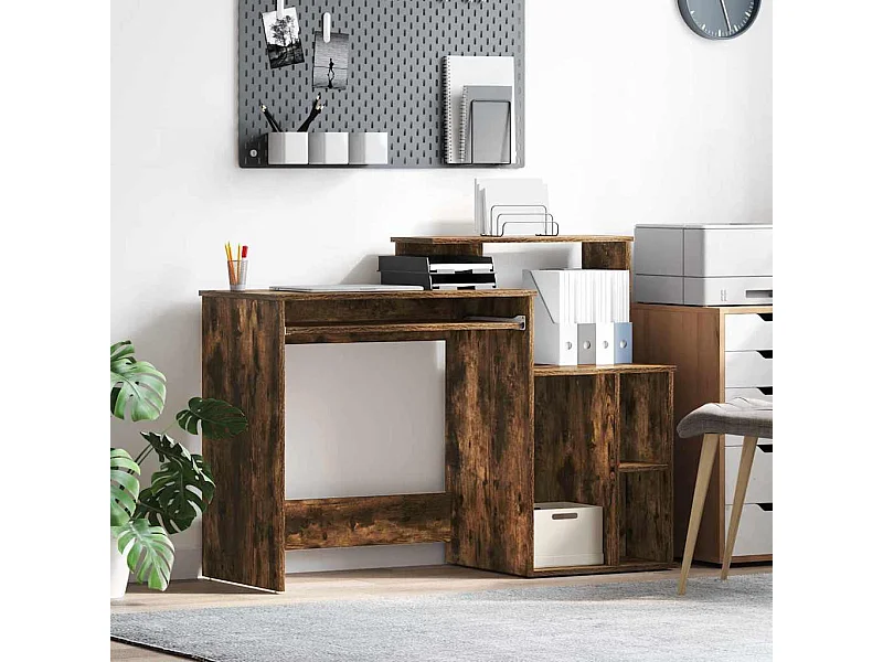 Bureau avec Rangement Chêne fumé 120.5 x 44 x 88.5 cm