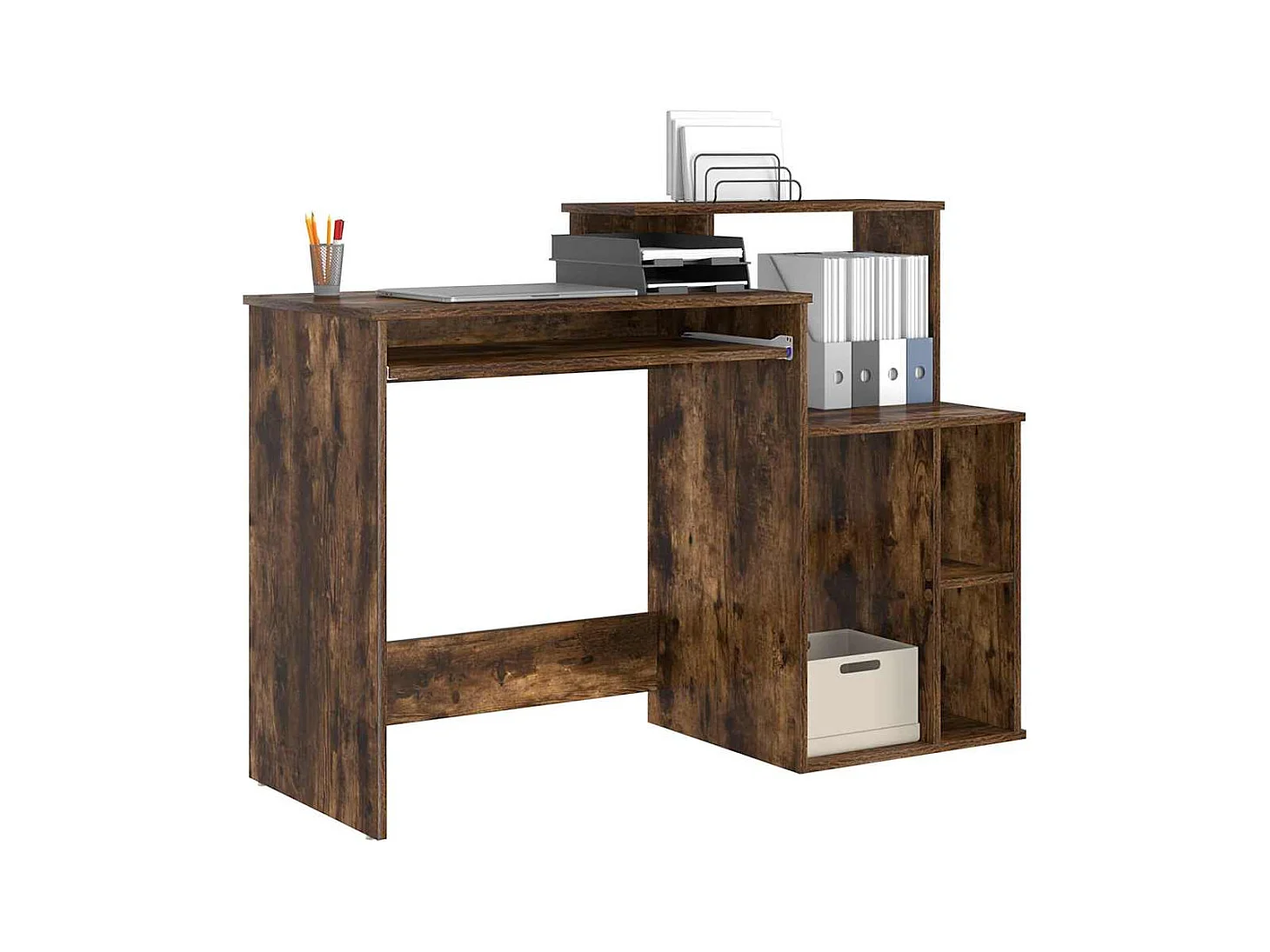 Bureau avec Rangement Chêne fumé 120.5 x 44 x 88.5 cm