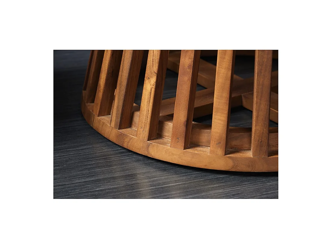 Esstisch TALMA – Rund Durchmesser 120 cm – Massives lackiertes Akazienholz – Rustikaler Stil