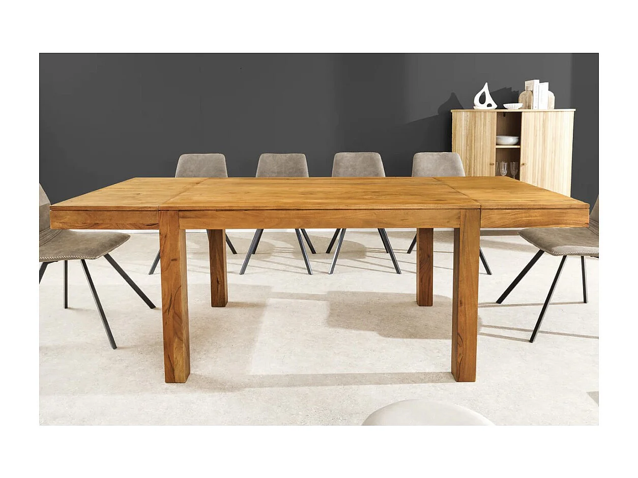 Table de salle à manger extensible MELBO bois naturel