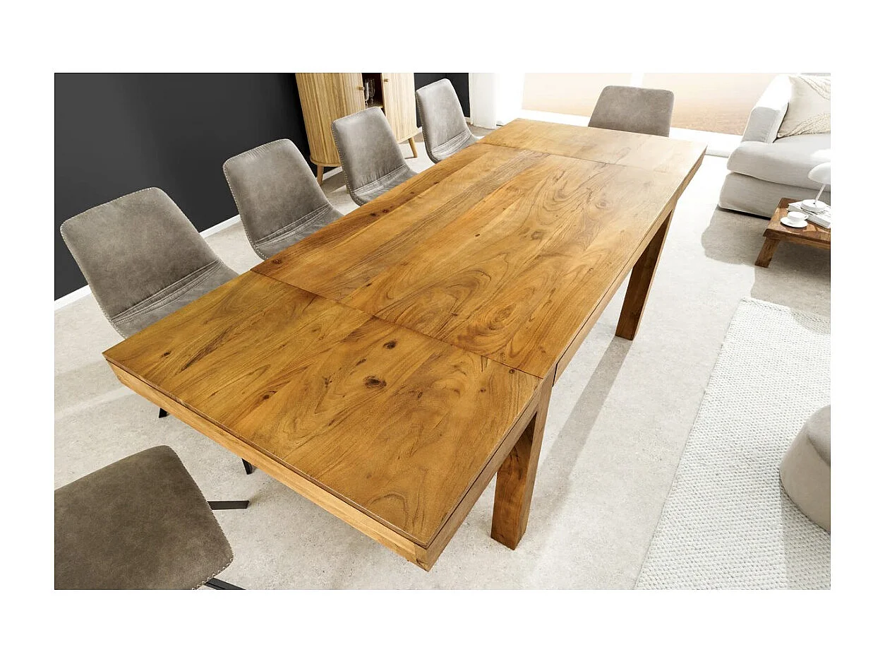 Table de salle à manger extensible MELBO bois naturel