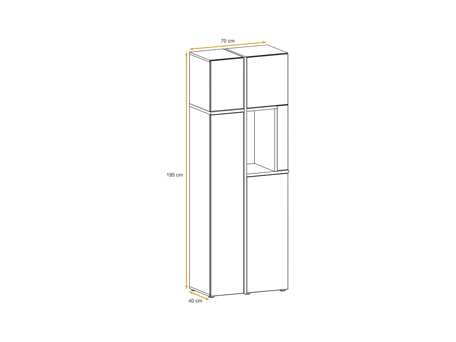 Vitrine CRISS – Bois et métal – Chêne clair et noir – Avec LED