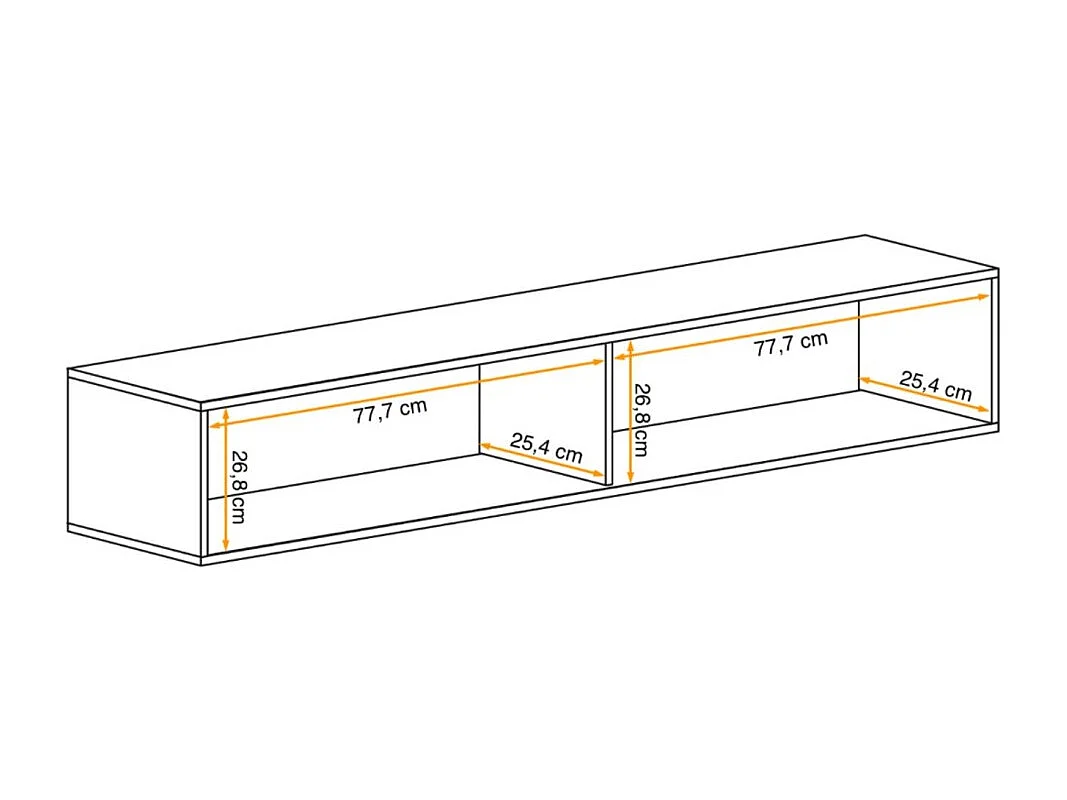 Vitrine horizontale FLY cachemire – 1 porte vitrée avec LED