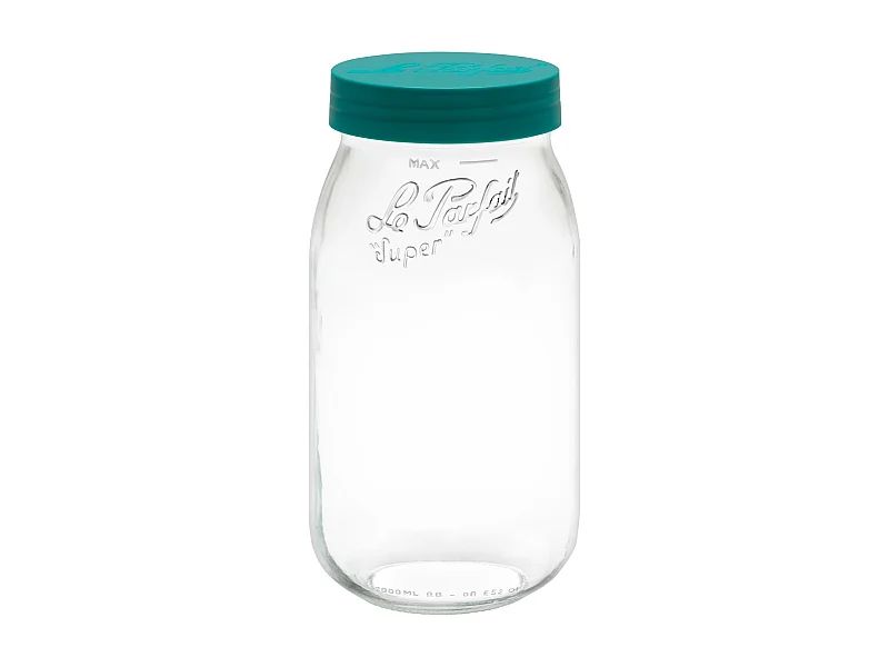 Le Parfait - Bocal Color A Vis 2l En Verre Avec Couvercle Vert Sapin