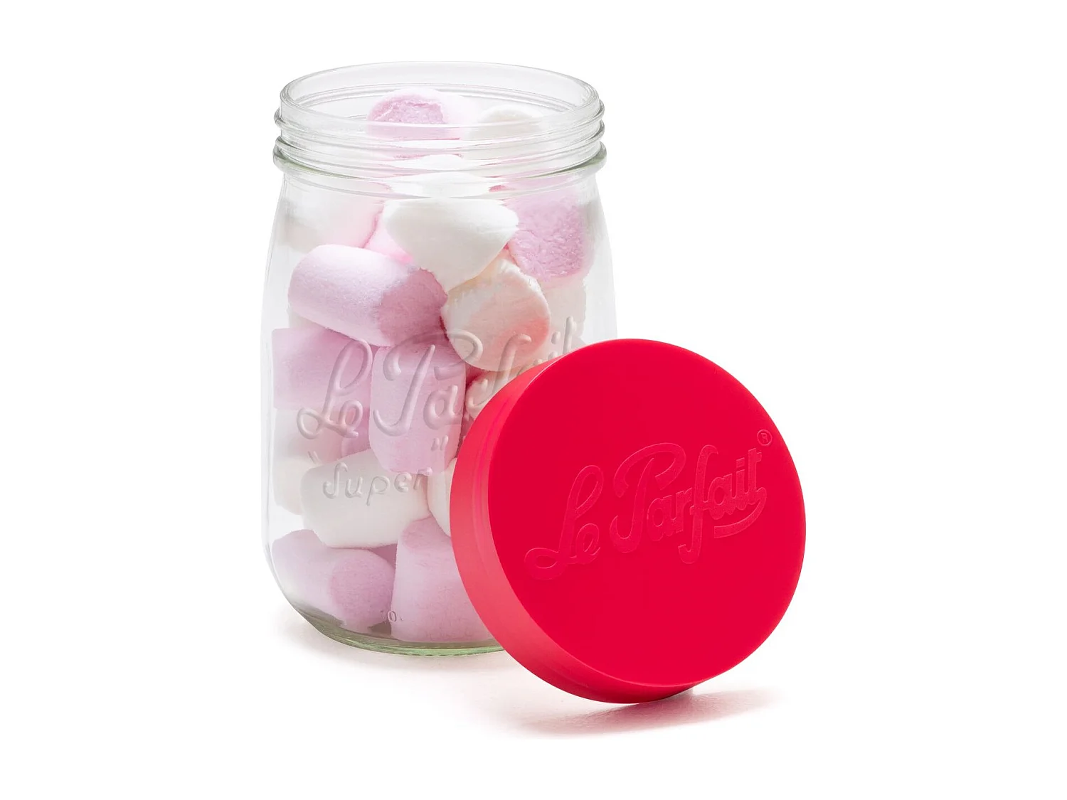 Le Parfait - Bocal Color A Vis 1l En Verre Avec Couvercle Rouge