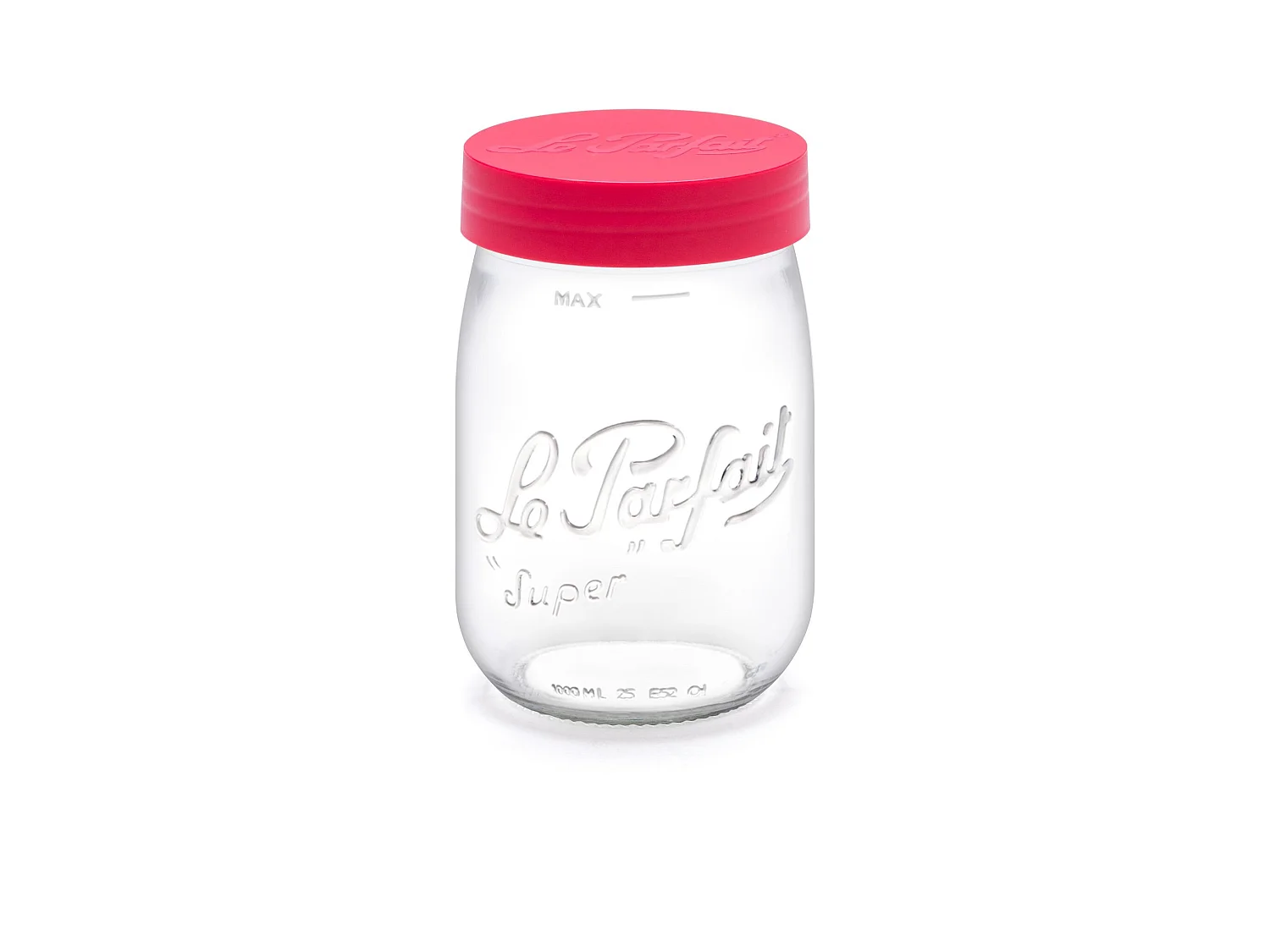 Le Parfait - Bocal Color A Vis 1l En Verre Avec Couvercle Rouge