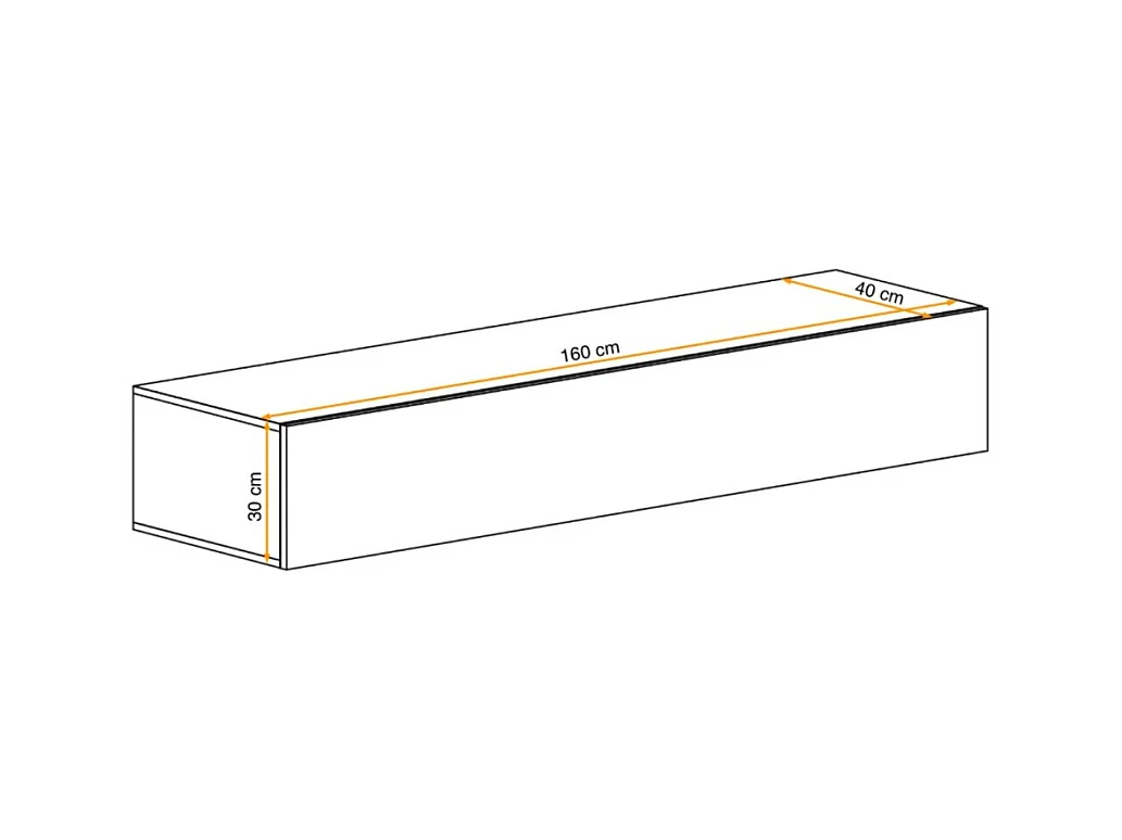 Meuble TV FLY – Cachemire mat – 3 niches fermées avec abattant