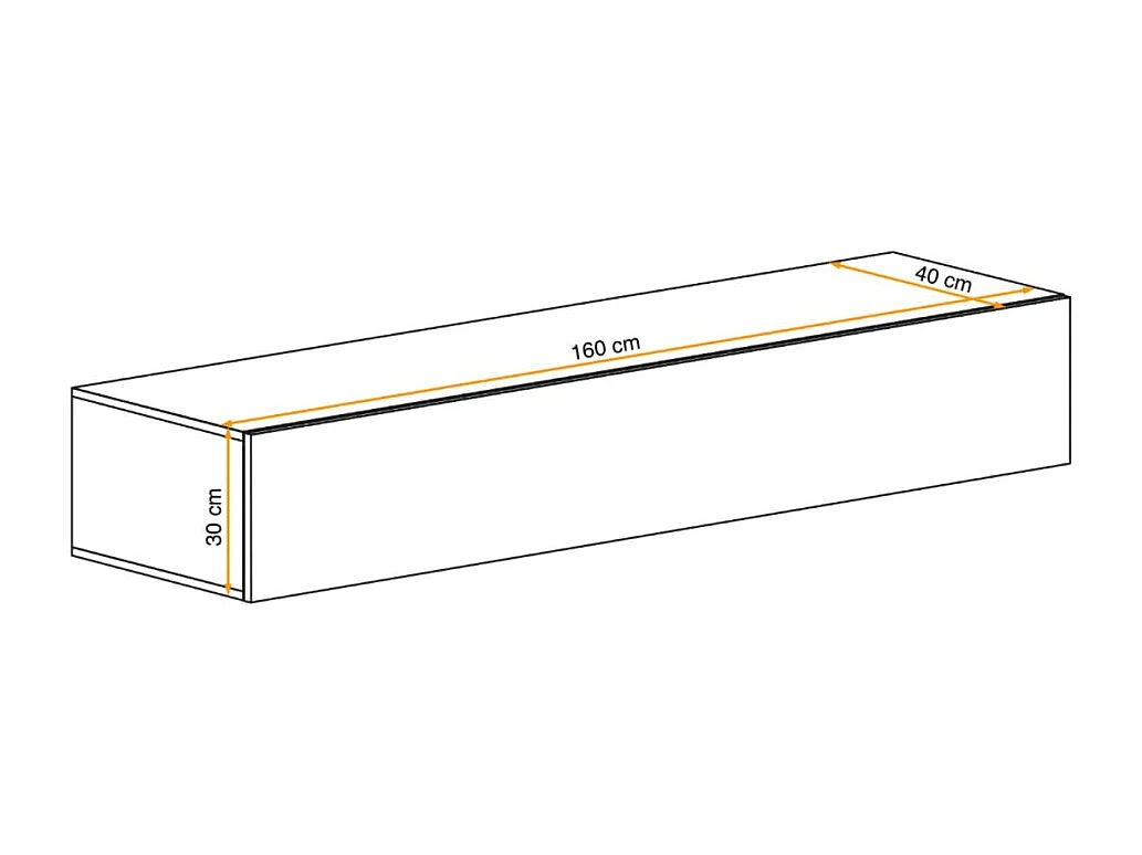 Meuble TV FLY – Cachemire mat – 3 niches fermées avec abattant