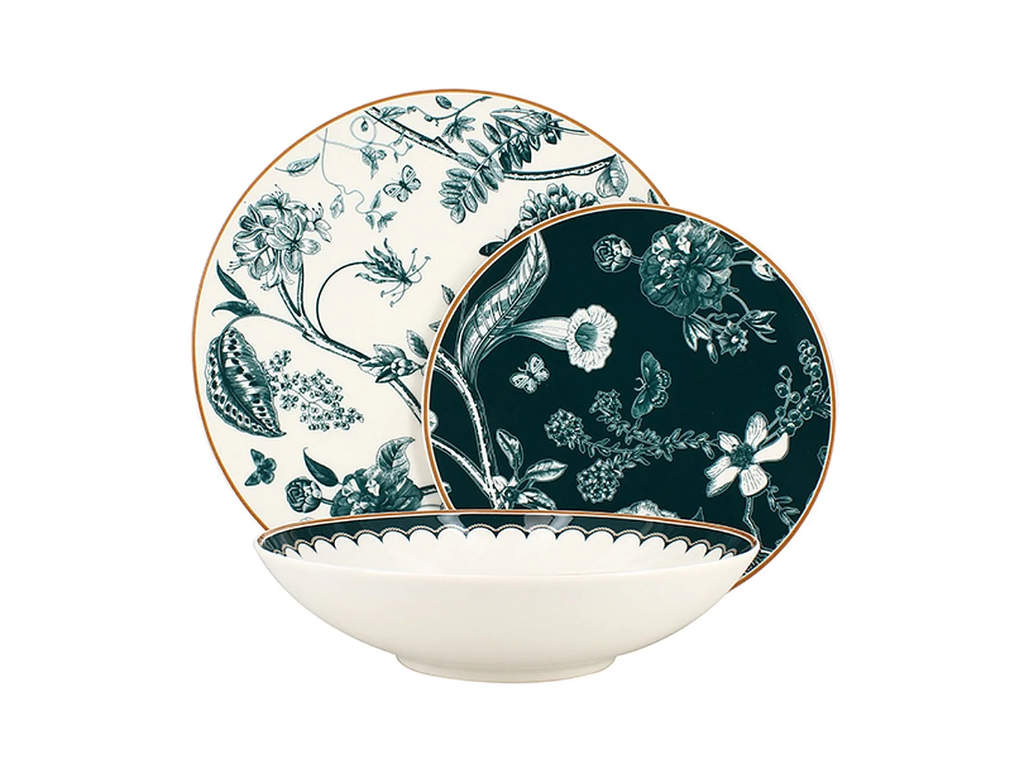 Novastyl - Lot 36 Assiettes Botanic En Porcelaine