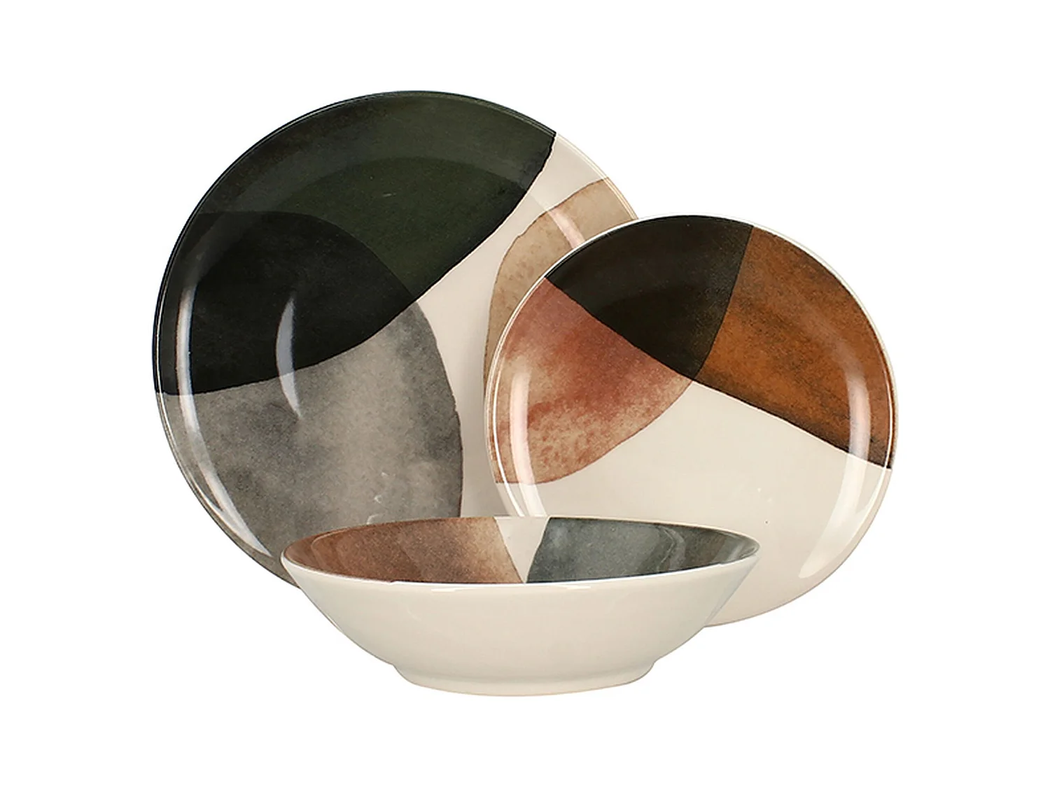 Novastyl - Lot 36 Assiettes Gaia En Gres