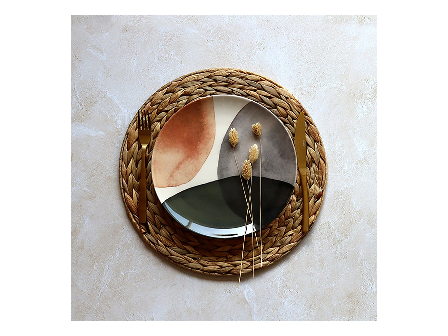 Novastyl - Lot 36 Assiettes Gaia En Gres