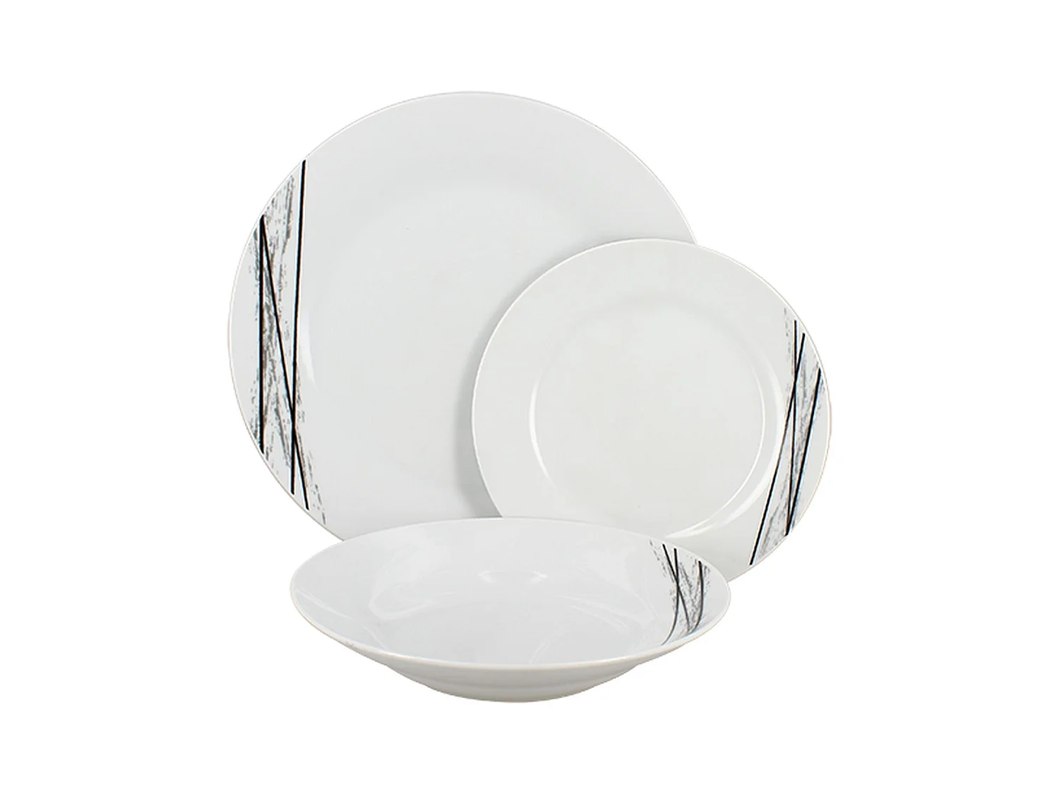 Novastyl - Lot 36 Assiettes Carbone En Porcelaine