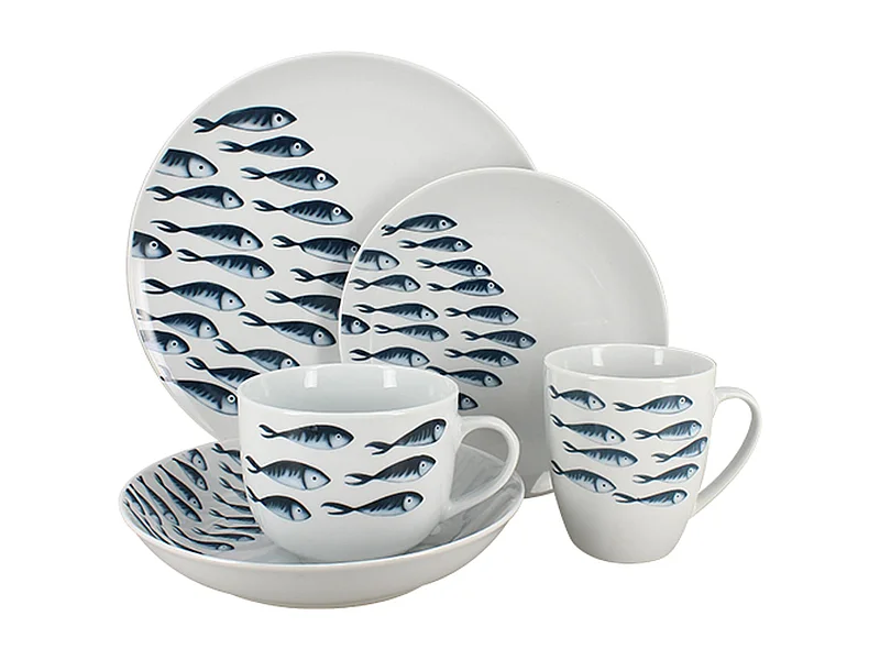 Novastyl - Lot 60 Assiettes Pescare En Porcelaine