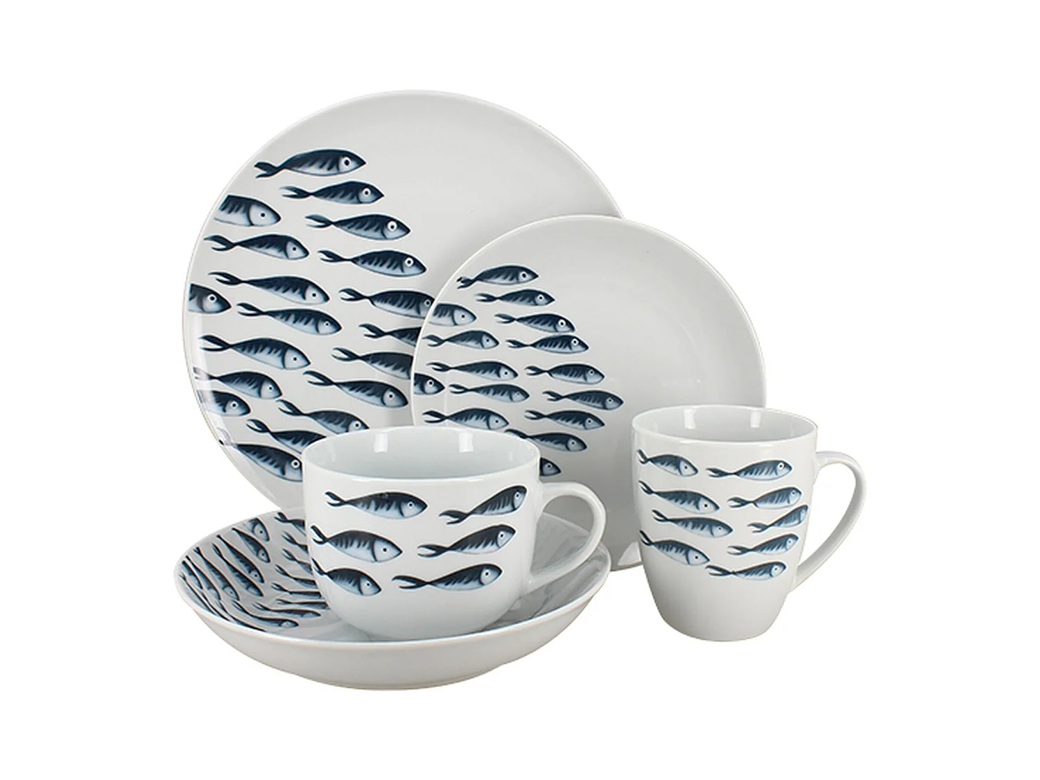 Novastyl - Lot 60 Assiettes Pescare En Porcelaine