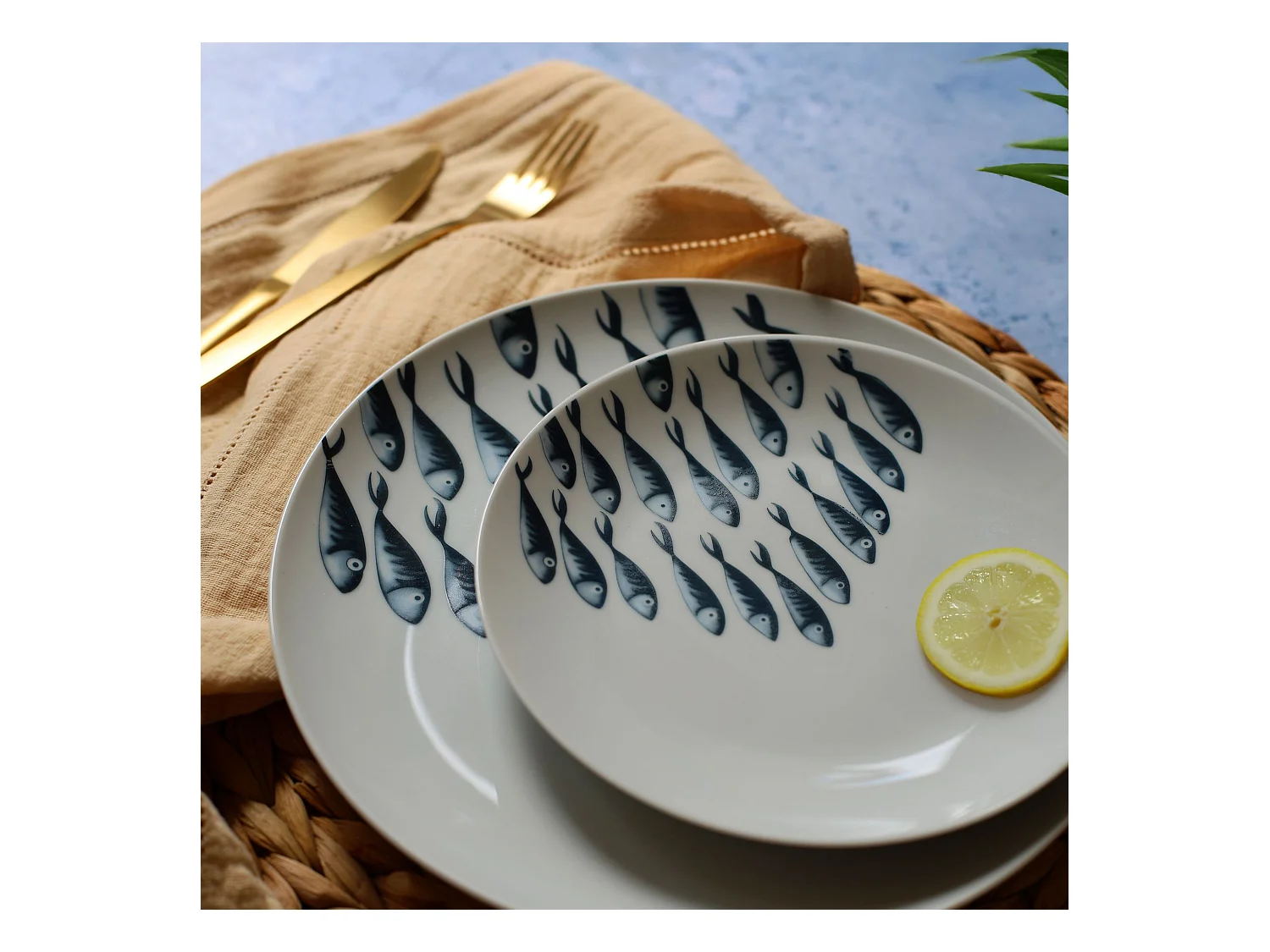 Novastyl - Lot 60 Assiettes Pescare En Porcelaine