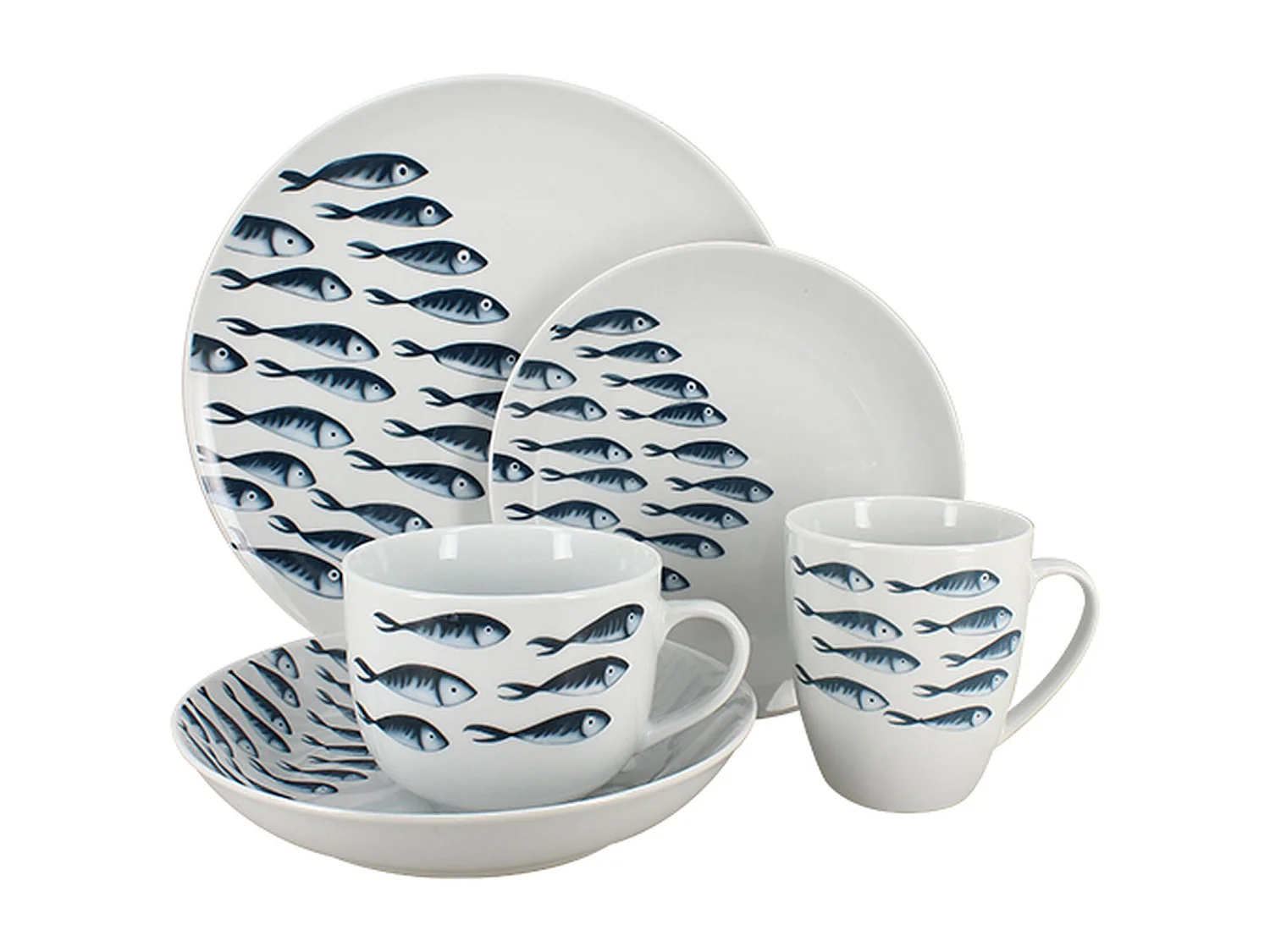 Novastyl - Lot 60 Assiettes Pescare En Porcelaine