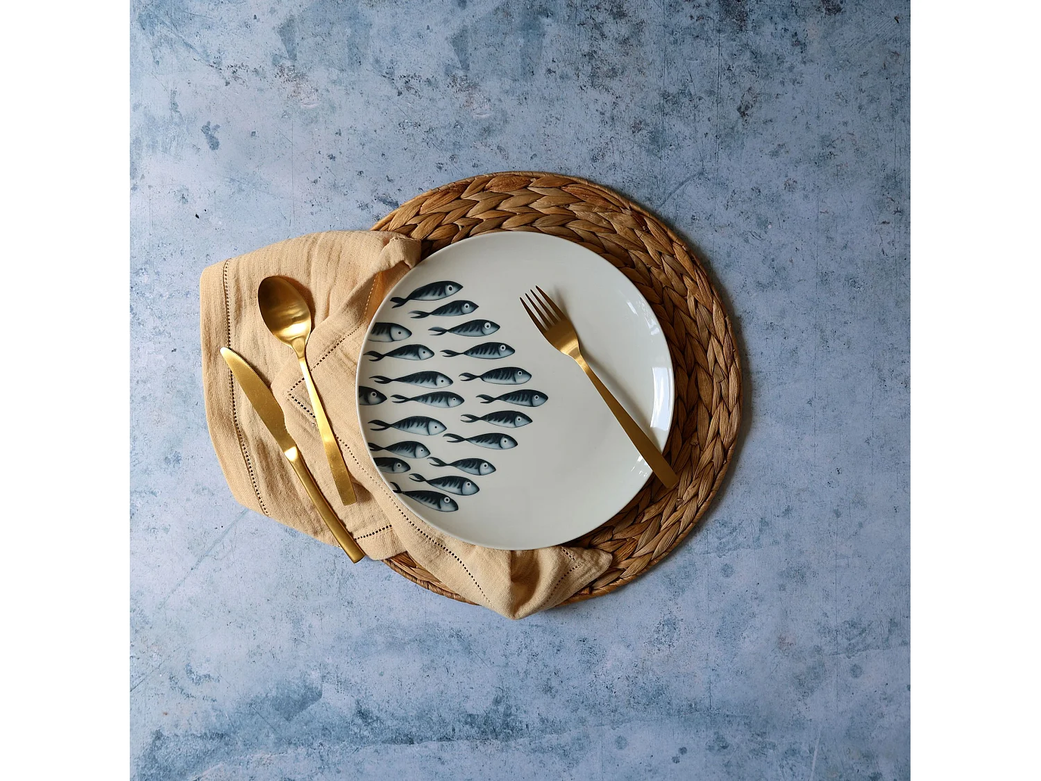 Novastyl - Lot 60 Assiettes Pescare En Porcelaine