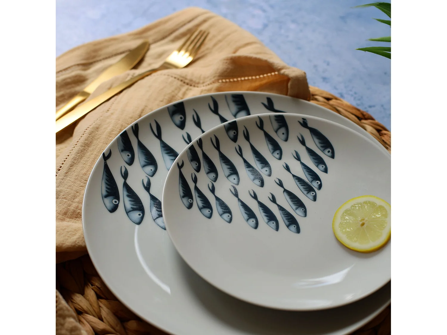 Novastyl - Lot 60 Assiettes Pescare En Porcelaine