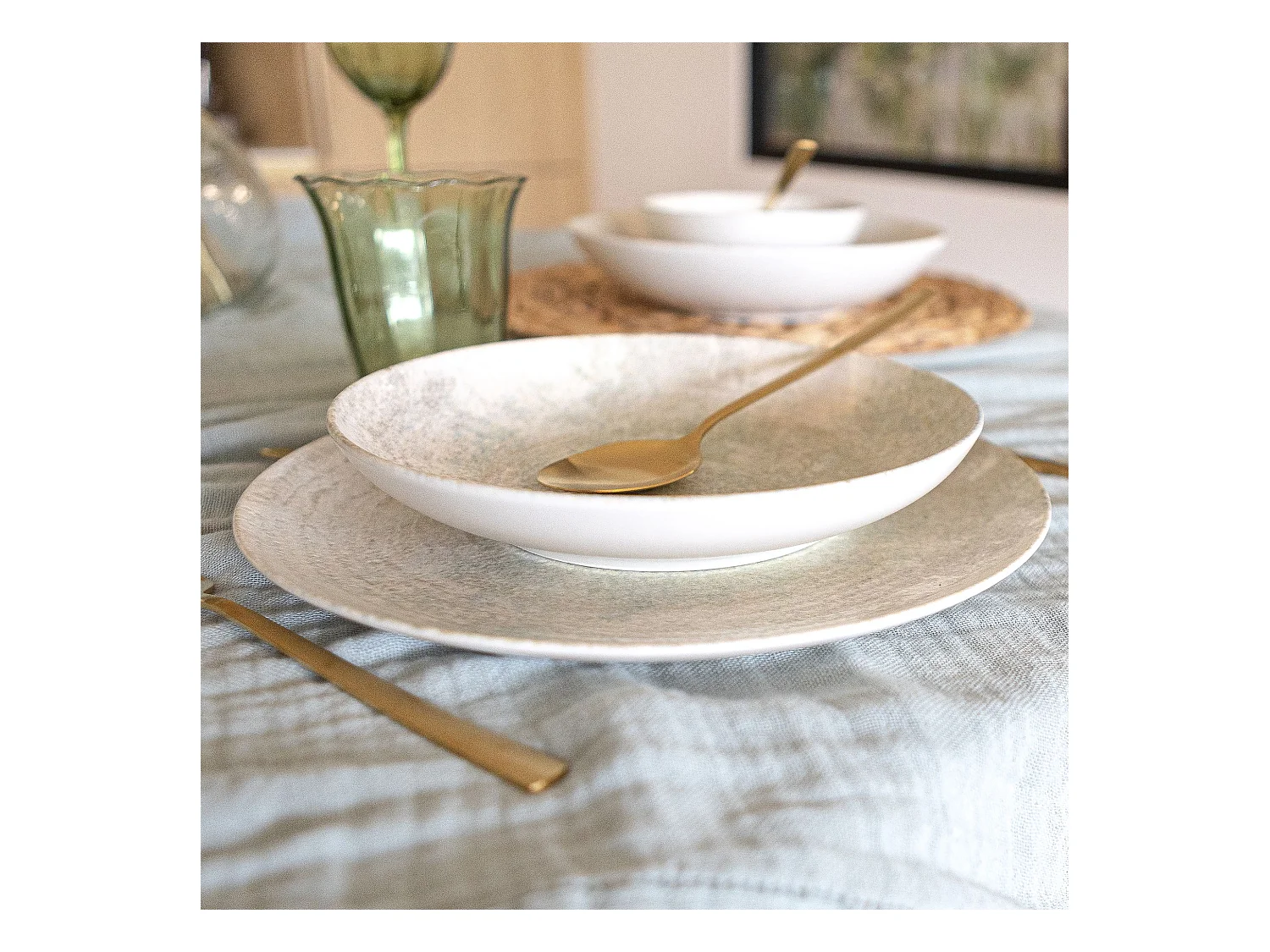 Novastyl - Lot 60 Assiettes Natura En Porcelaine