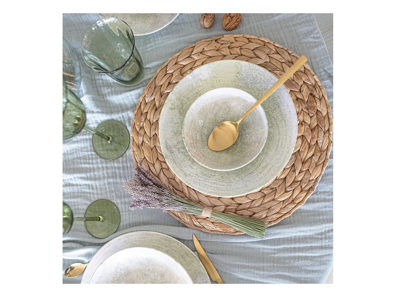 Novastyl - Lot 60 Assiettes Natura En Porcelaine