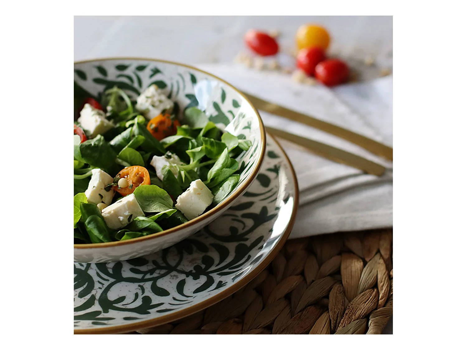 Novastyl - Lot 48 Assiettes Heracleee Vert En Gres Vert