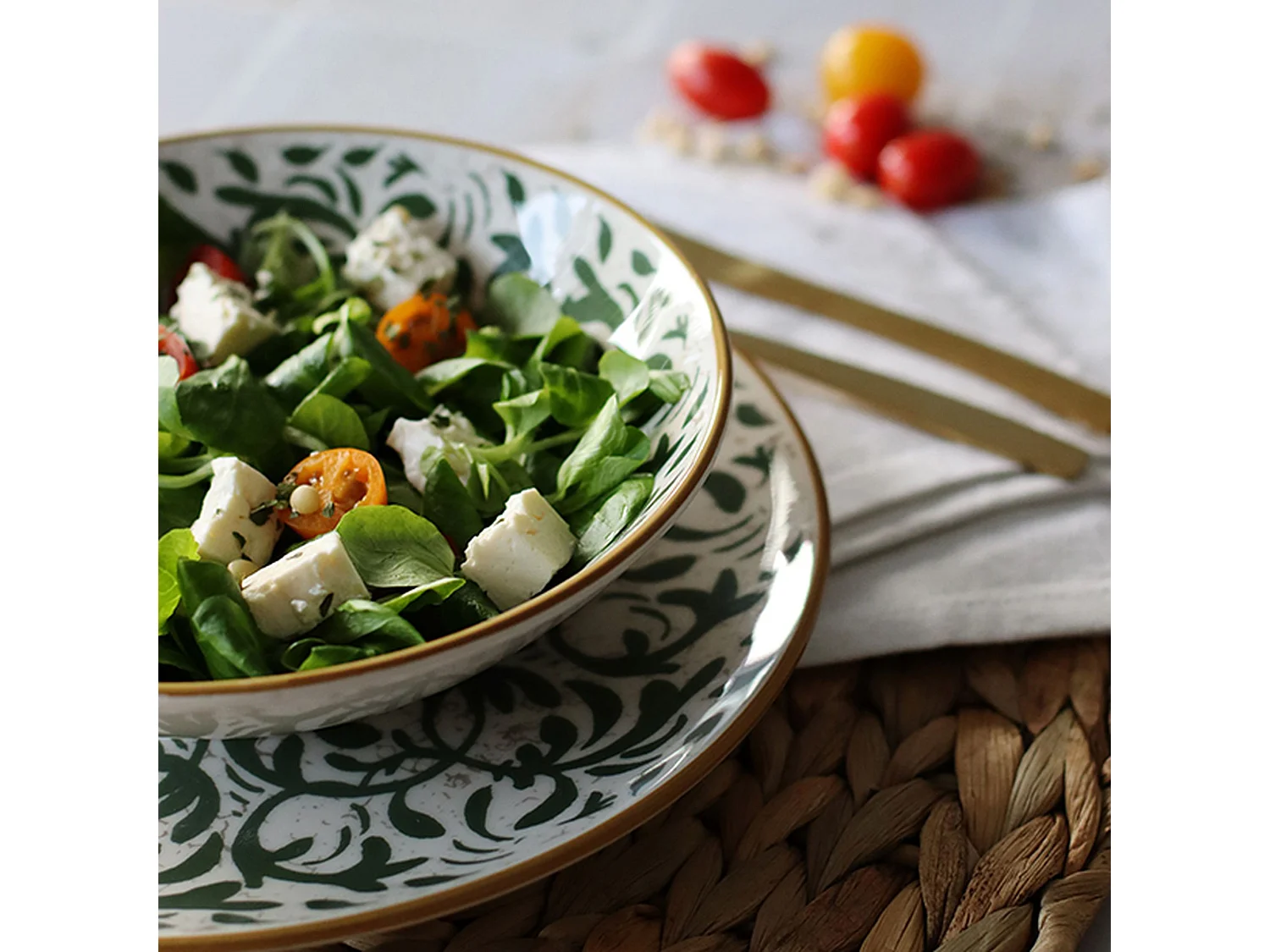 Novastyl - Lot 48 Assiettes Heracleee Vert En Gres Vert