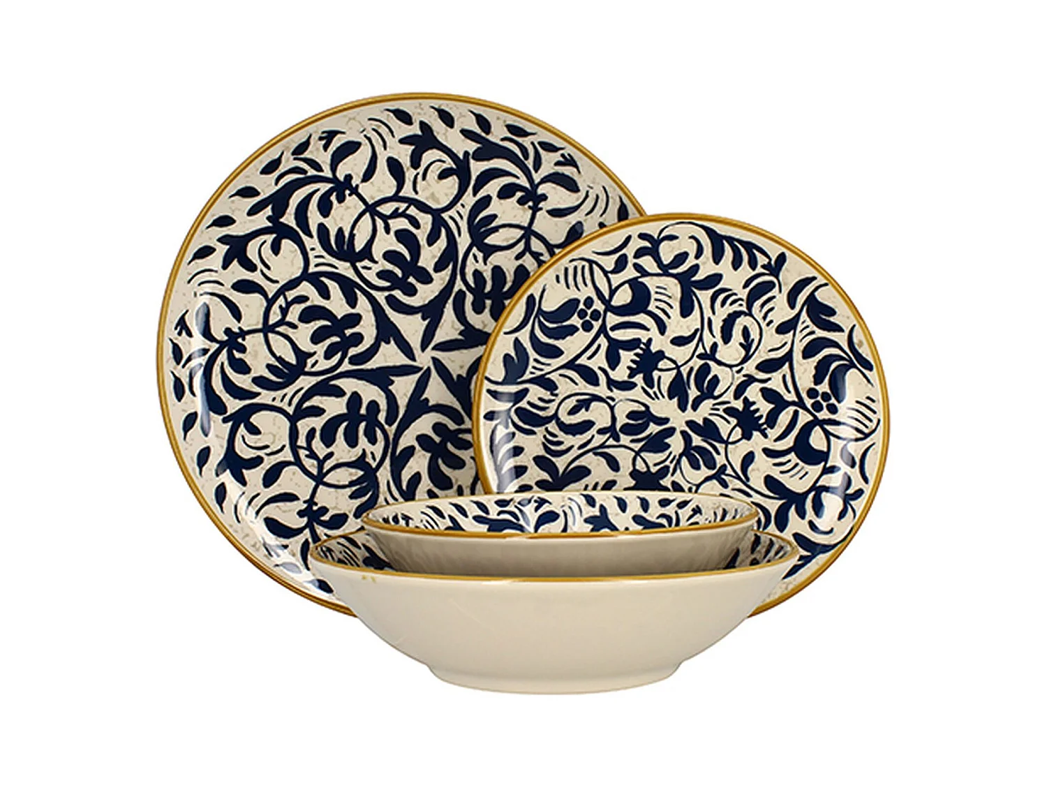 Novastyl - Lot 48 Assiettes Heracleee En Gres Bleu