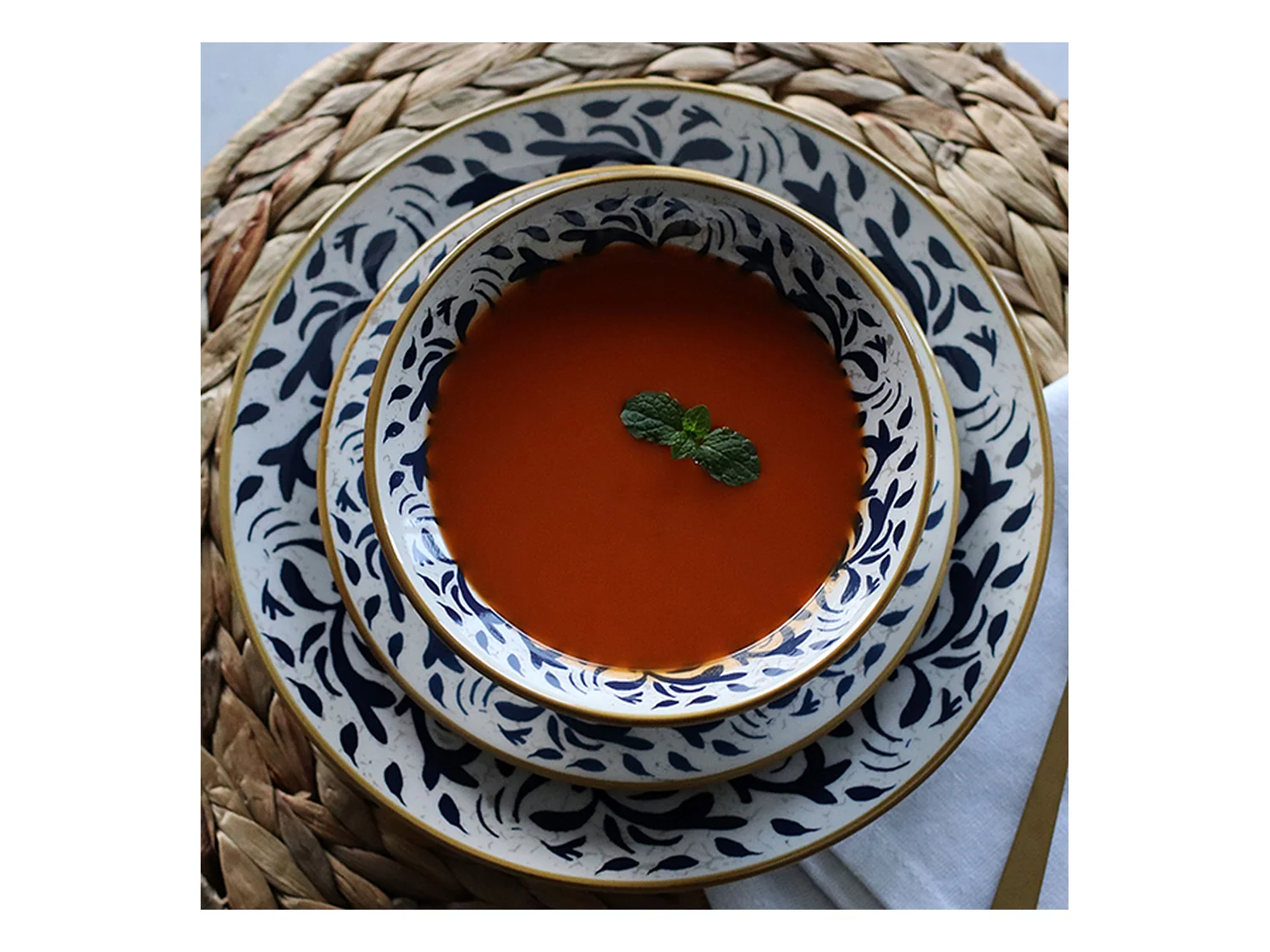 Novastyl - Lot 48 Assiettes Heracleee En Gres Bleu