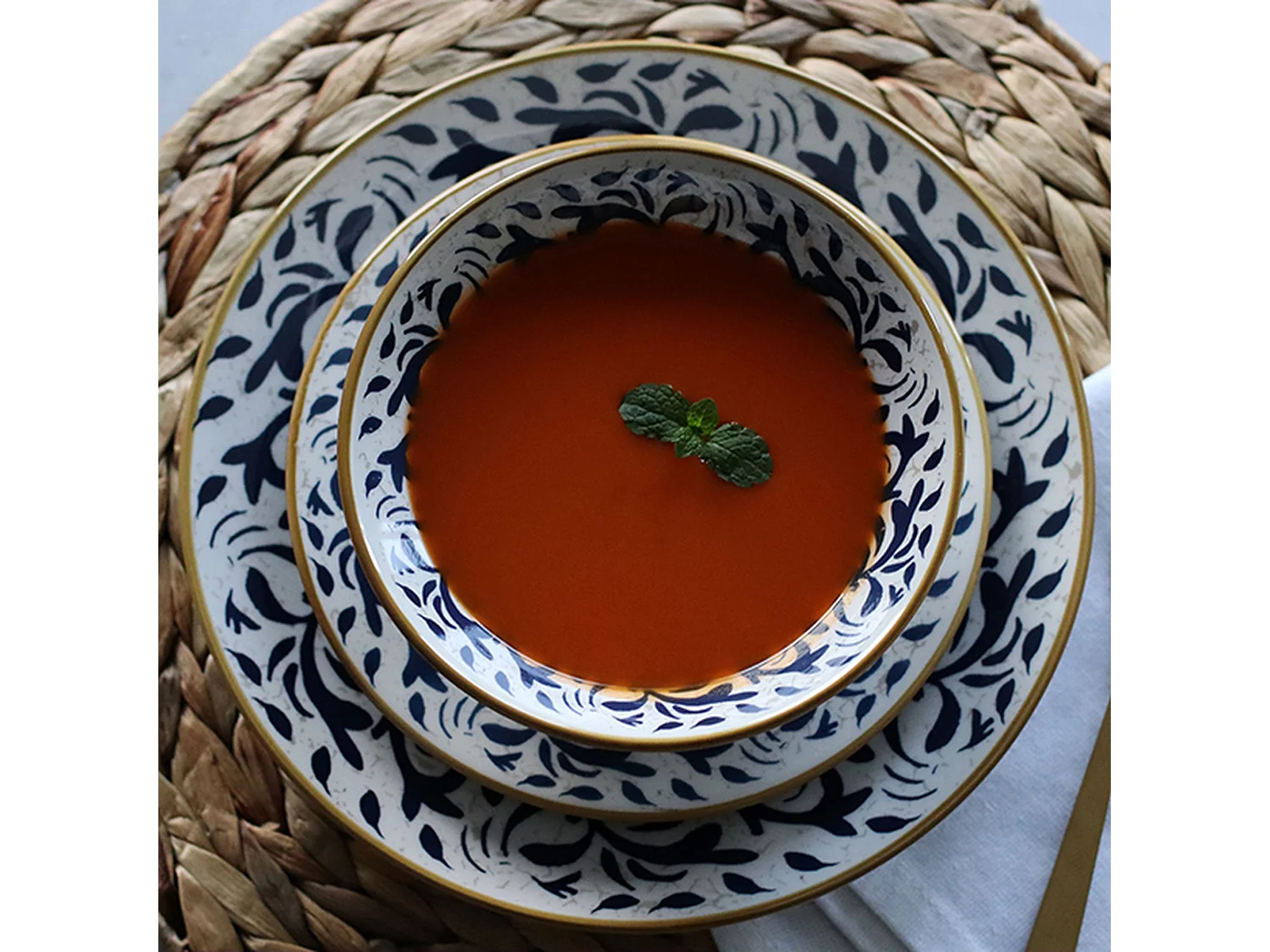 Novastyl - Lot 48 Assiettes Heracleee En Gres Bleu