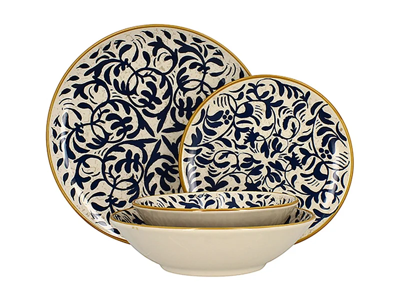 Novastyl - Lot 48 Assiettes Heracleee En Gres Bleu