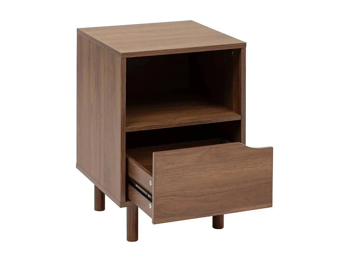 Table de Chevet 2 Cases "Slidy" 57cm Marron