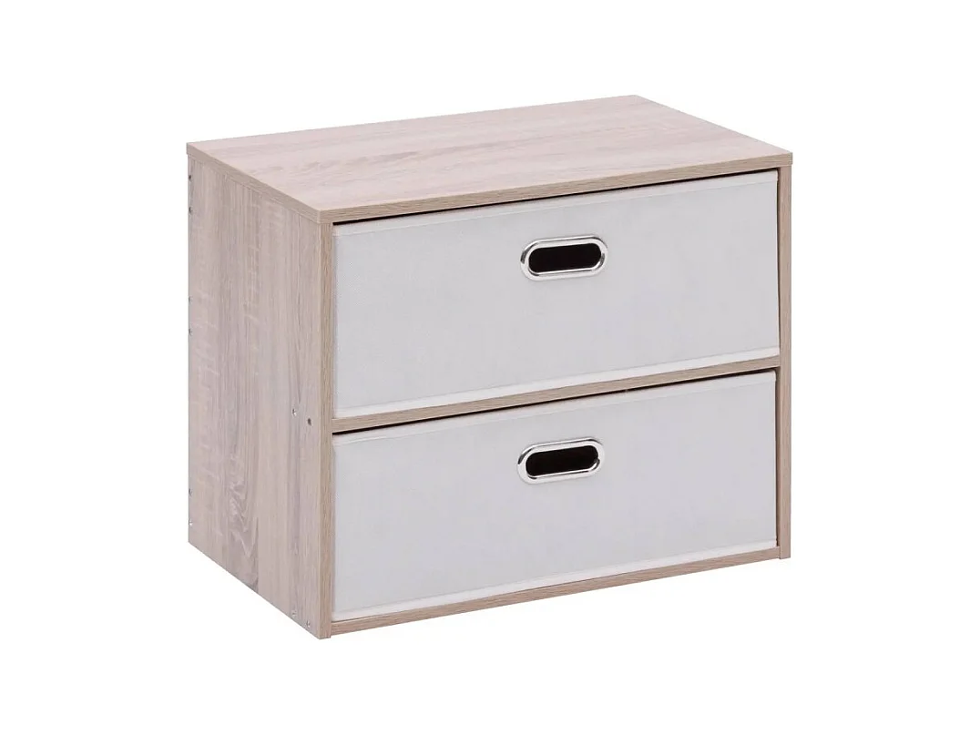 Commode 2 Tiroirs Paniers "Dress Up" 50cm Beige