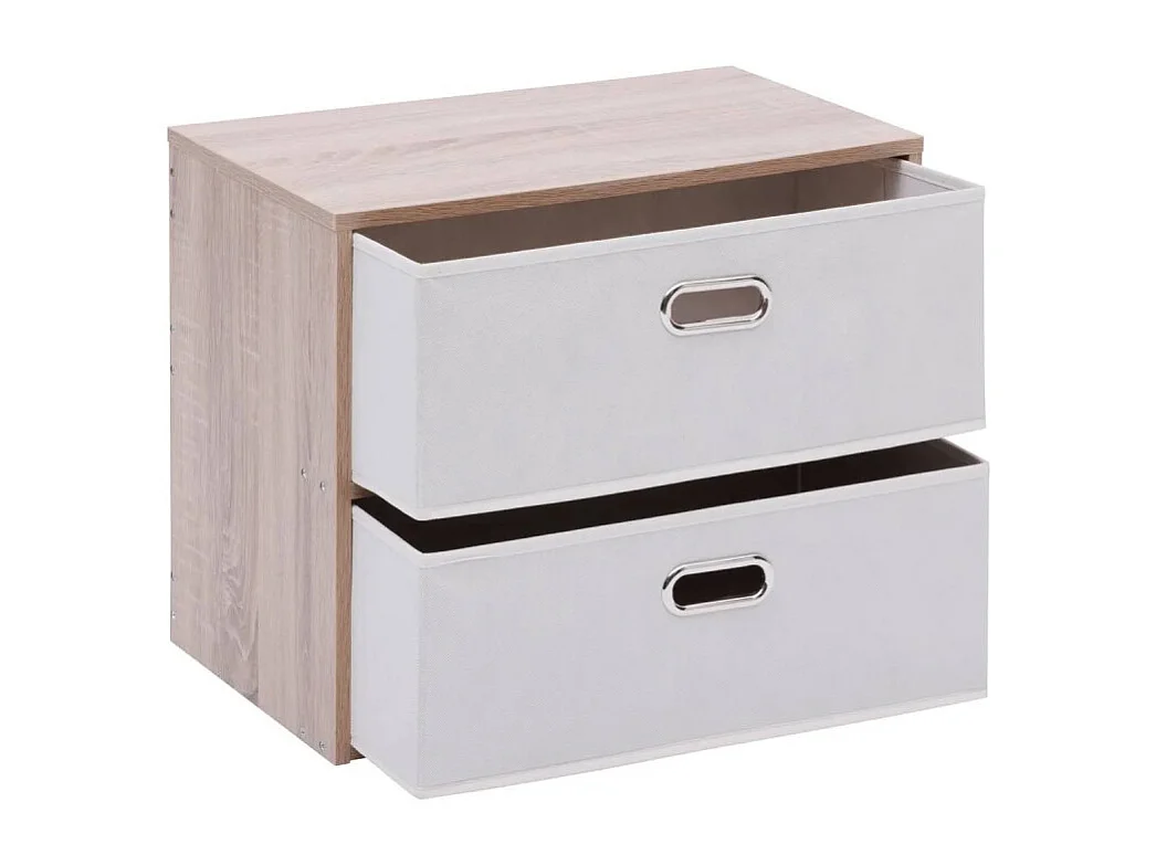 Commode 2 Tiroirs Paniers "Dress Up" 50cm Beige