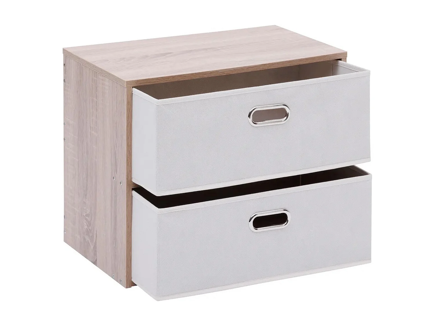 Commode 2 Tiroirs Paniers "Dress Up" 50cm Beige