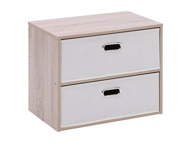 Commode 2 Tiroirs Paniers "Dress Up" 50cm Beige