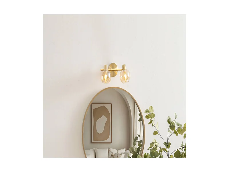 Applique Murale 2 Spots Orientables "Pilia" 28cm Doré