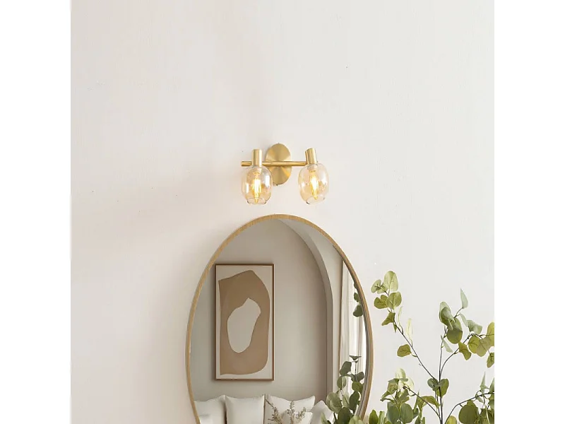 Applique Murale 2 Spots Orientables "Pilia" 28cm Doré