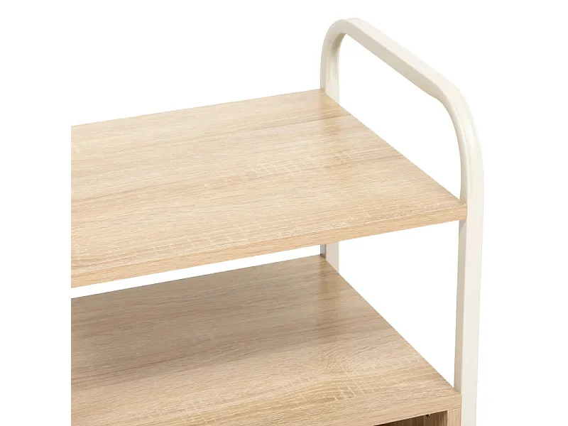 Table de Chevet Avec Niche "Curvy" 50cm Naturel