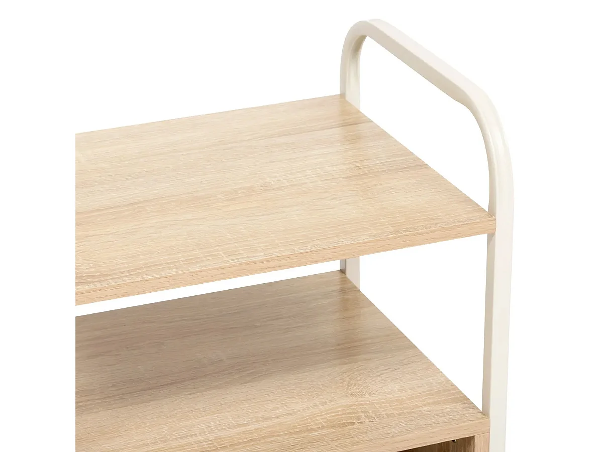 Table de Chevet Avec Niche "Curvy" 50cm Naturel